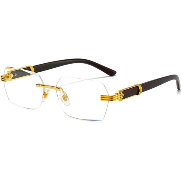 Accessories - Retro Rimless Sunglasses Rectangle Unisex Vintage Frameless Sun Glasses